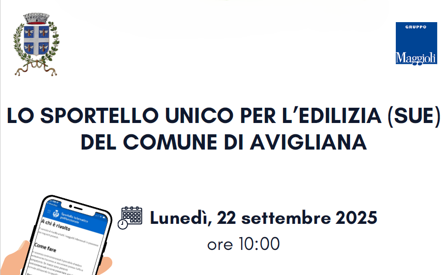 Corso di Formazione sul nuovo portale telematico Sportello Unico per l'Edilizia (SUE) riservato ai professionisti