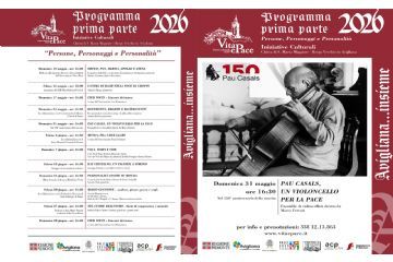 Domenica 31 maggio concerto “Pau Casals, un violoncello per la pace”, ensemble di violoncellisti diretto da Marco Ferrari per la rassegna Avigliana… insieme alla chiesa di Santa Maria maggiore in Borgo vecchio