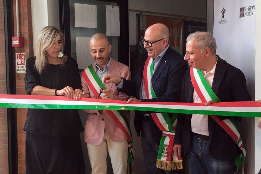 A sinistra Annamaria Sarzotti, responsabile del Centro per l’impiego di Susa, Andrea Archinà, sindaco di Avigliana, Alfredo Cimarella, sindaco di Buttigliera Alta e Pacifico Banchieri, presidente dell’Unione montana Valle Susa